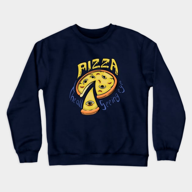 pizza Crewneck Sweatshirt by Rashcek